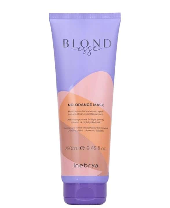 Inebrya | Blondesse - No Orange Maschera tonalizzante per capelli castano chiari, colorati o schiariti, neutralizza i riflessi arancio-rame indesiderati - 250 ML