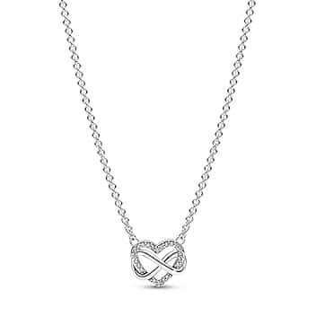 PANDORA Moments - Collana cuore infinito placcata in oro 14k con pietre di zirconia cubica incolori