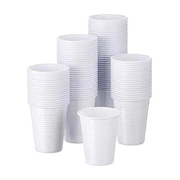 ISAP Bicchieri Plastica Usa e Getta Bianchi (200 ml) Bicchieri Monouso per Acqua e Bibite Varie, Made in Italy Idonei al Contatto Alimentare, Ideali per Feste, Risparmio Quantità (Versione da 100)