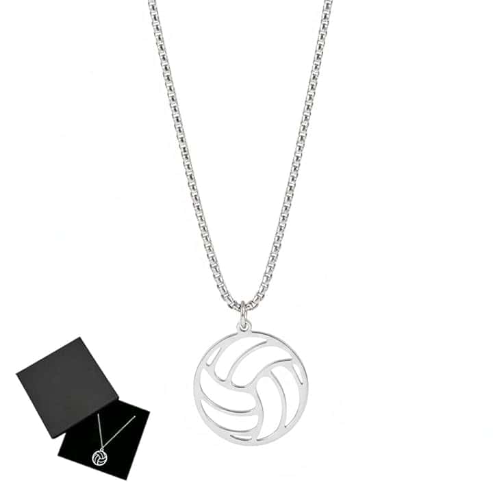 TEOZBLU Pallavolo Idee Regalo,Gadget Pallavolo,Collana Cava Da Pallavolo In Acciaio Inox,Collana Pallavolo Ragazza,Minimalista Gioielli Sportivi Catena Clavicola Regali Per Ragazze Adolescenti Ragazzi