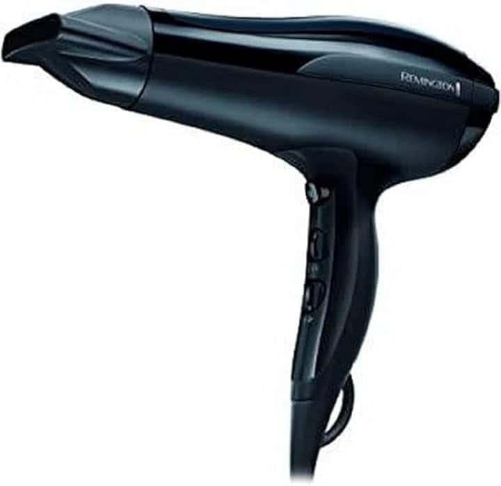 Remington Asciugacapelli Pro-Air 2200W, Con Ioni per risultati piu Luminosi e meno Crespi, Bacchetta per styling, 3 livelli di riscaldamento e 2 livelli di ventola, Nero, D5210
