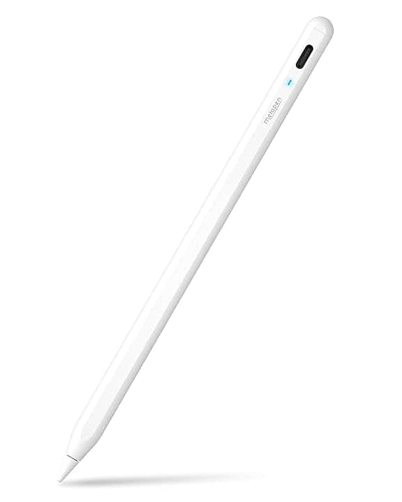 Metapen A8 Penna per Apple iPad 2018-2026 con Attrazione Magnetica,Sensibile all'Inclinazione,Rifiuto del Palmo,Stylus Pencil per ipad 7-11 A16,Pro M4/11/12.9/13,Air 3-5/M2/M3/M4,Mini 5/6-Bianco ClimeCo Certified