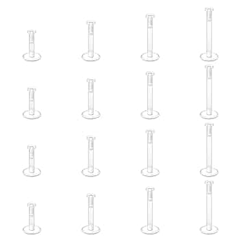 LAURITAMI Chiaro ombelico Piercing set sopracciglio, gravidanza ombelico Piercing anello, Bioflex curvo sopracciglio naso labbro cartilagine orecchio Piercing gioielli Kit