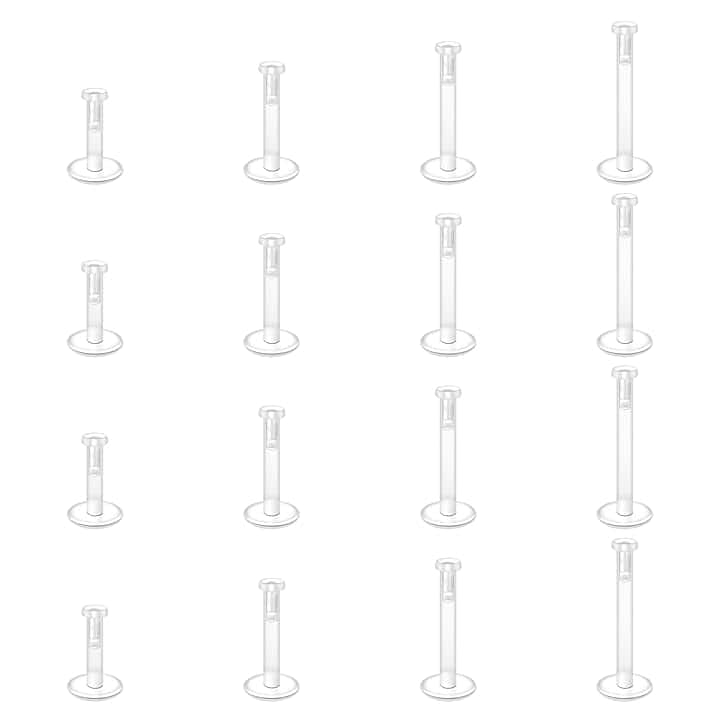 LAURITAMI Chiaro ombelico Piercing set sopracciglio, gravidanza ombelico Piercing anello, Bioflex curvo sopracciglio naso labbro cartilagine orecchio Piercing gioielli Kit