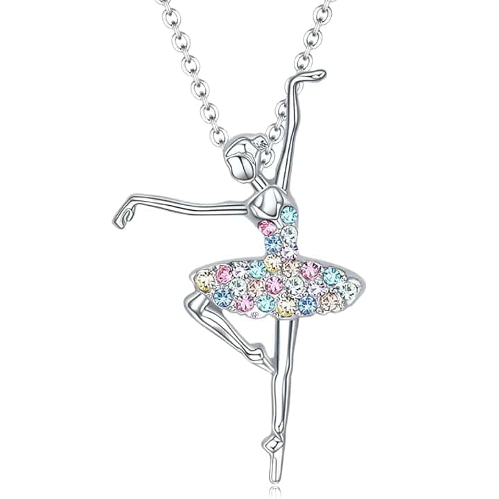 ZILZUFA Collana per Ragazza e Ballerina, Pendente con Ciondolo a Forma di Ballerina, Regalo per Amanti della Danza Classica, Collana per Ragazza
