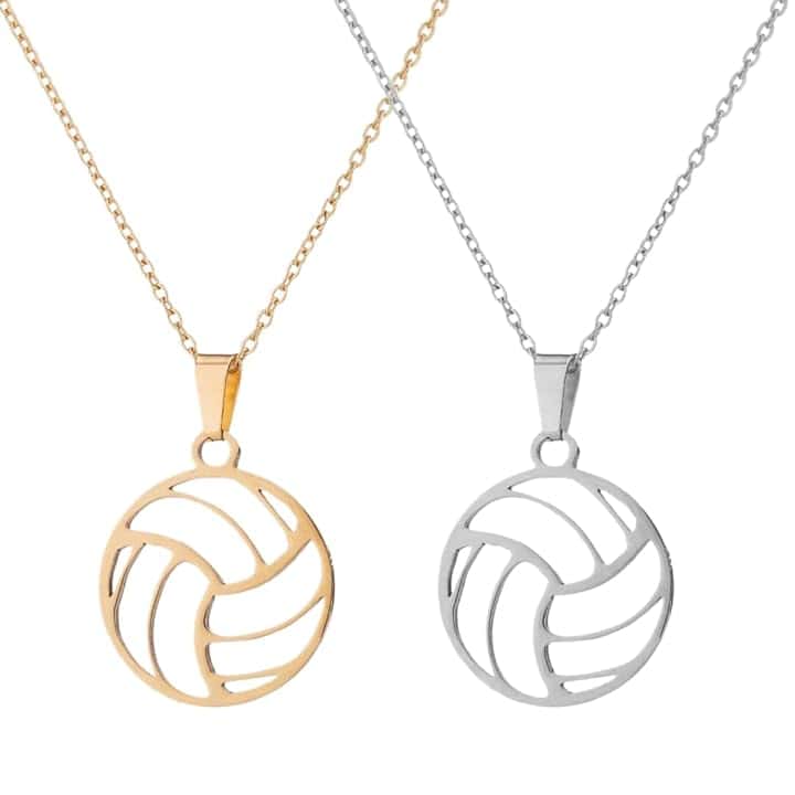 MIRKUZI 2 pezzi Collana da pallavolo in acciaio inossidabile per ragazzi Collana da basket Catena semplice per clavicola Regalo per ragazze adolescenti Ragazzi.