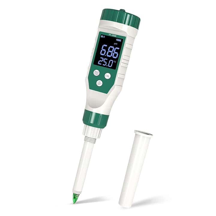 Misuratore Ph per Alimenti, Digitale Bluetooth Phmetro con Retroilluminazione LCD e ATC, Impermeabile Alimenti Ph Meter per Carne, Pane, Formaggi, Terreni Soffici e Acqua