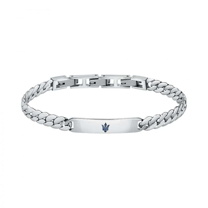 Maserati Jewels Bracciale Uomo in Acciaio, IP blu - JM222AVD05, Lunghezza 22 cm, Idea regalo per Papà, Fidanzato, Amico