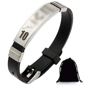 IKOPFLN 1 Pezzi Idee Regalo Ragazzo,Me ssi Braccialetto di Calcio Basketball per Ragazzi, Regali Compleanno Natale per Figli, Nipoti, Regalo Ragazzo 8 9 10 11 12 13 Anni Maschio Bracciale Bambino