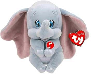 TY Sparkle - Peluche Morbidissimo Disney Classic Dumbo da 20 cm con Suono, Elefante, T41095