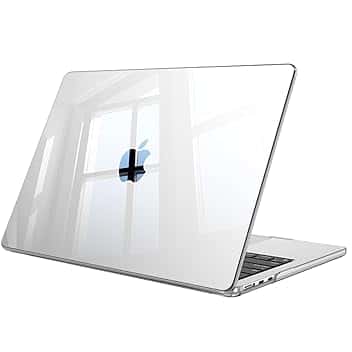 FINTIE Custodia Compatibile con MacBook Air 13.6 Pollici M5/M4/M3/M2 (2026/2025/2024/2022, A3449/A3240/A3113/A2681) - Cover Rigid Protettivo Guscio Rigido Case, Trasparente Cristallo ClimatePartner certified