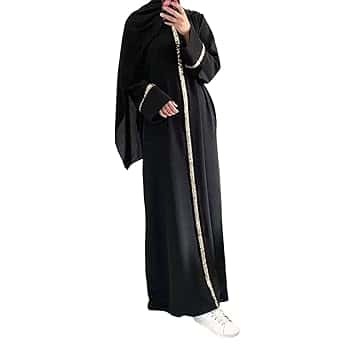 Abiti musulmani per le donne causale Plus Size Manica lunga Abaya Abito caftani Islamico Dubai Abiti Preghiera Thobe Dubai Outfit Flowy Maxi Abito da sera Robe Moschea Preghiera Ramadan Abbigliamento