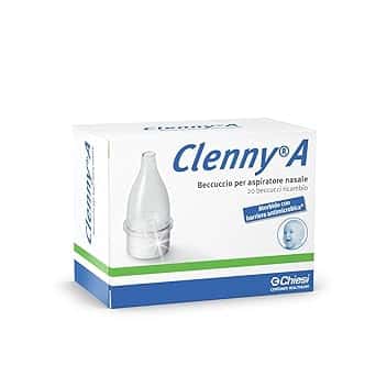 Clenny A Beccuccio Per Aspiratore Nasale - Morbido Beccuccio con Filtro Antimicrobico Nanomolecolare - Per utilizzo su Neonati e Bambini - 1 Confezione da 20 Ricambi Monouso