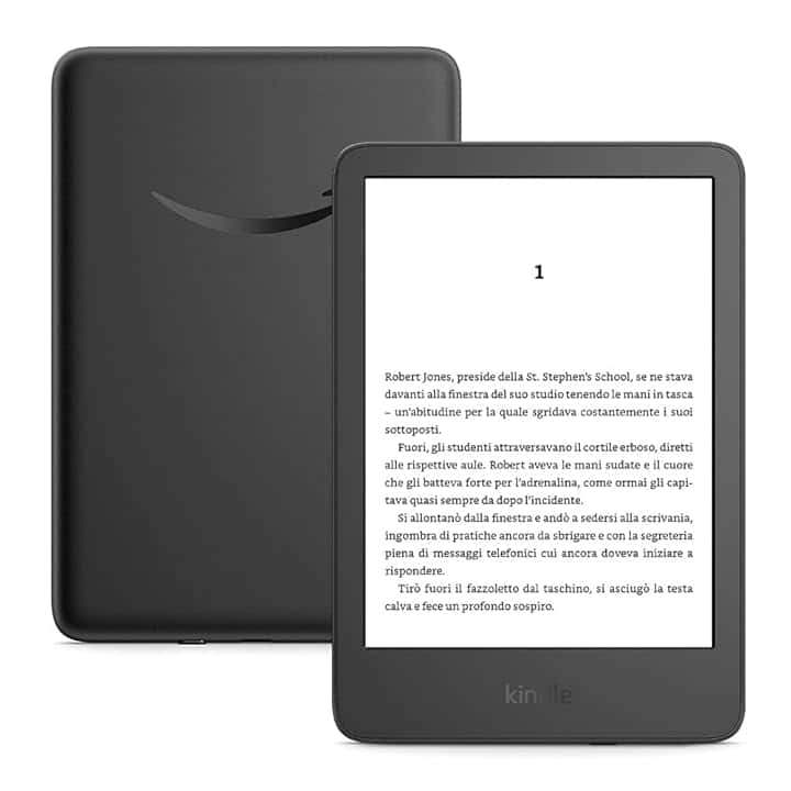 Amazon Kindle (Ultimo modello) - Il più leggero e compatto, con schermo antiriflesso, cambio pagina più rapido, illuminazione frontale regolabile - 16 GB - Con pubblicità - Nero Reducing CO2
