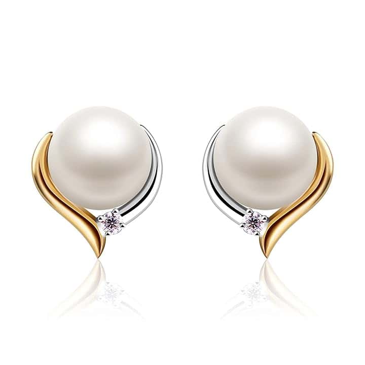 Jewlldeen Orecchini da Donna Argento 925 con Perle Cuore Regali di Gioielli Regalo per Donna/Mogli/sorelle