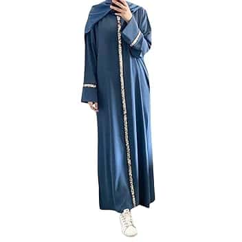 Abiti musulmani per le donne causale plus size manica lunga abaya abito caftani islamico Dubai abiti preghiera Thobe Dubai Outfit Flowy Maxi abito da sera Abaya abito abito da moschea preghiera