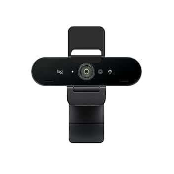 Logitech Brio 4K webcam, videochiamate, microfono con cancellazione del rumore, correzione automatica dell'illuminazione HD, per Microsoft Teams, Zoom, Google Voice, Google Meet, PC/Mac/Laptop/Macbook