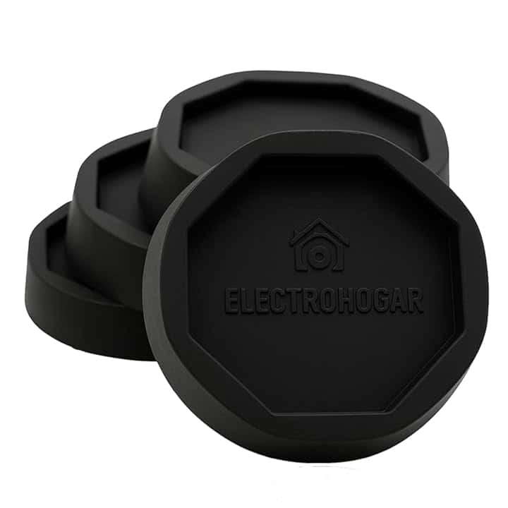 Piedini Antivibrazione Lavatrice | 4 Ammortizzatori antivibranti e Anti-spostamento | Compatibile con Bosch, Balay, Siemens, AEG, Electrolux e così via | nero