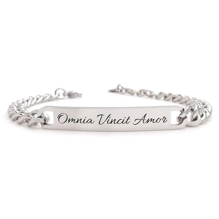 ALMENDRA Bracciale da uomo personalizzato in acciaio con incisione personalizzabile braccialetto regalo ragazzo nome frase inciso amico scritta