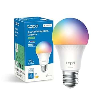 Tapo L535E Matter Lampadina WiFi Intelligente LED Smart Multicolore, E27 Lampadina Compatibile con Alexa e Google Home, 1055 lm, 75W, Monitoraggio Energetico, Controllo Remoto Tramite APP