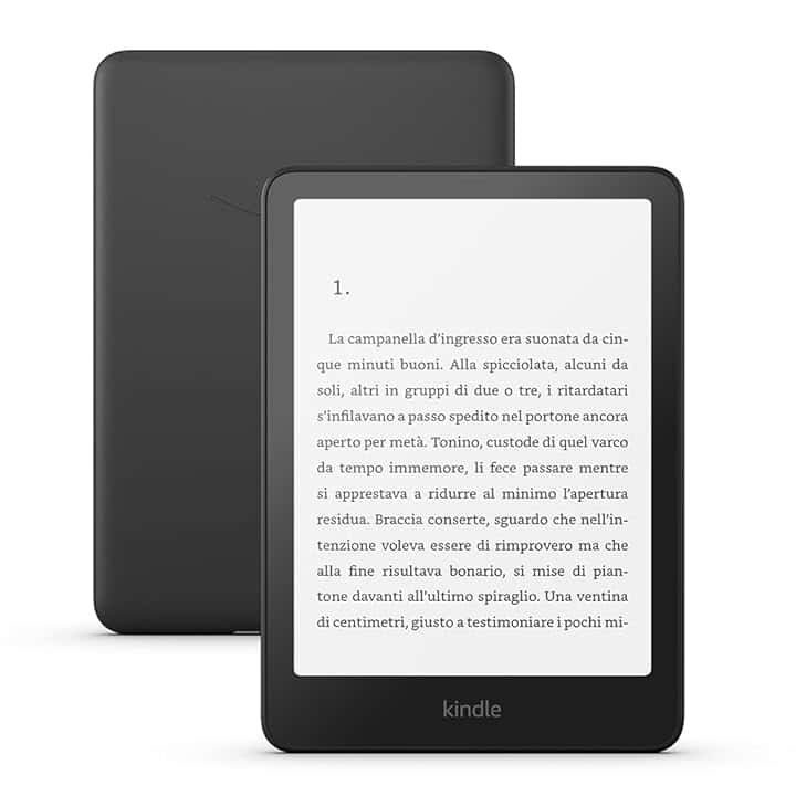 Amazon Kindle Paperwhite (Ultimo modello) - Il nostro Kindle più veloce di sempre, nuovo schermo antiriflesso, la batteria dura settimane - 16 GB - Senza pubblicità - Nero Recycled Content Certification for Electrical and Electronic Equipment