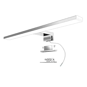 Aogled Lampada da Specchio Bagno 40 cm 10W 820LM 230V Bianco Neutro 4000K, Lampada da Bagno,Classe II in Acciaio Inossidabile,Morsetto su Specchio/Armadio/Illuminazione a Parete 400mm