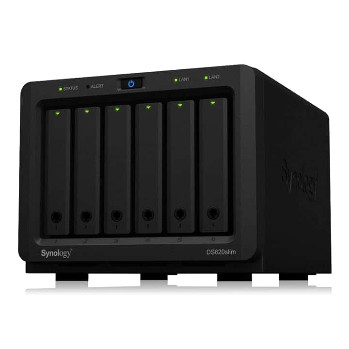 Synology DiskStation DS620slim 6-Bay NAS [2.5" SATA HDD/SSD. 2x Gigabit LAN. 2x USB 3.0. 2GB RAM]