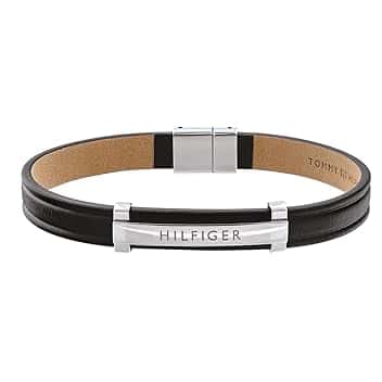 Tommy Hilfiger Jewelry Braccialetto da Uomo in Pelle Colore Nero - 2790161