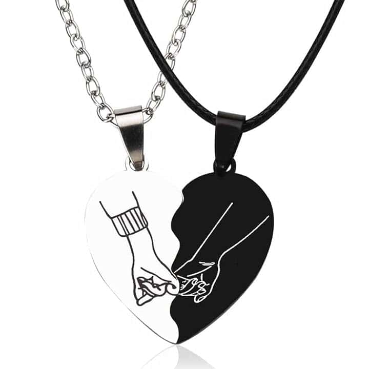 IBXWMNG 2 pezzi collana con ciondolo abbinato, collane BFF dell'amicizia, Collane per Coppie, Coppie o Migliori Amici, Regalo Romantico Sorpresa per Lui Lei Fidanzati, Regalo Migliore Amico Maschio