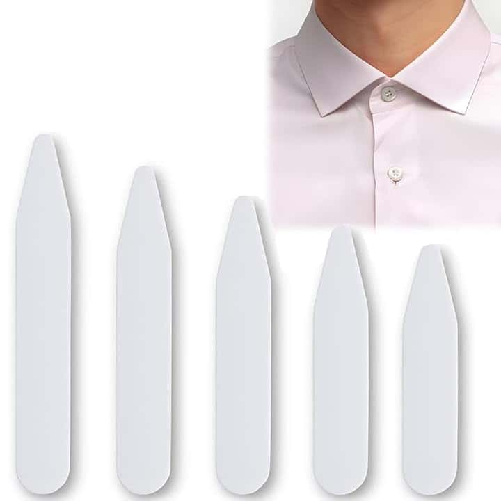 ZUWIJEQ Collare rigido in plastica per camicie: 50 pezzi in diverse taglie, Rimane sempre ben posizionato, per una maggiore rigidità e resistenza, mantiene la forma del collo della tua camicia,