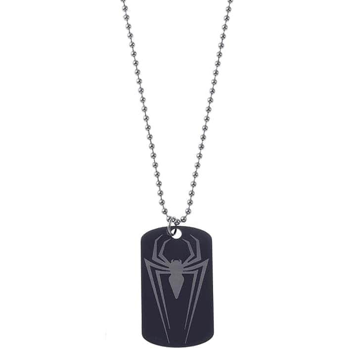 Marvel Collana in acciaio inox con ciondolo Spider-Man/Thanos/Avengers/Black Panther per bambini, lunghezza 56 cm