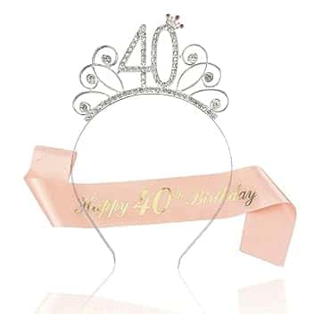 ZKGYUS Compleanno Corona e Fascia, Happy Donna Strass Corona Diadema e Fascia, per Accessori Decorativi per Feste per Ragazze