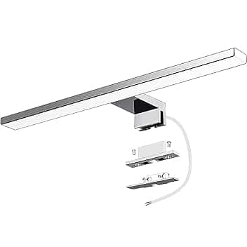 Azhien Lampada da Specchio a LED per Bagno,10W,820LM,40cm,Bianco Neutro,4000K,Montaggio 3 in 1,IP44,230V,400mm,Senza Tremolio,Lampada da Specchio per Armadio da Bagno