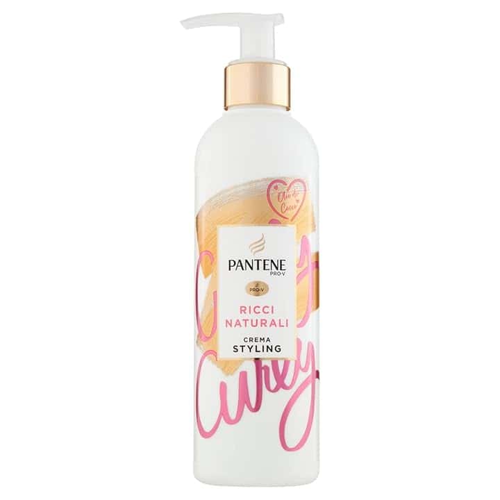 Pantene Pro-V Crema Styling+ Termoprotettore Ricci Naturali, Senza Risciacquo, Nutriente, Con Olio Di Cocco, Per Controllo Del Crespo E Ricci Morbidi E Idratati, 235ml