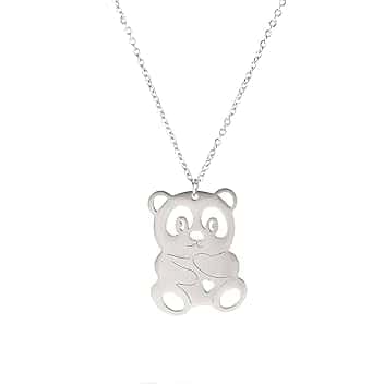EUEAVAN Collana con ciondolo a forma di panda gigante con animali, in acciaio inox, stile hip hop, semplice, regalo di compleanno per donne e mamme