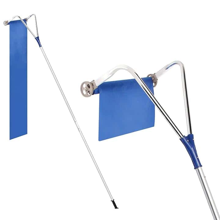 Todeco Tetto Neve Pala, Neve Rastrello Rimozione Attrezzo, con Regolabile telescopico Maniglia 170-650cm, con 2 Ruot, tessuto oxford 450*42cm
