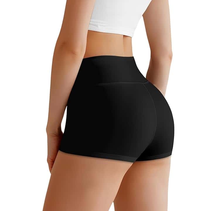 Pantaloncini Sportivi Donna, Antisfregamento Vita Alta Leggings Elastici, Opachi Pantaloncini Hot Pants per Yoga Palestra Ciclismo Sport Corsa Allenamento