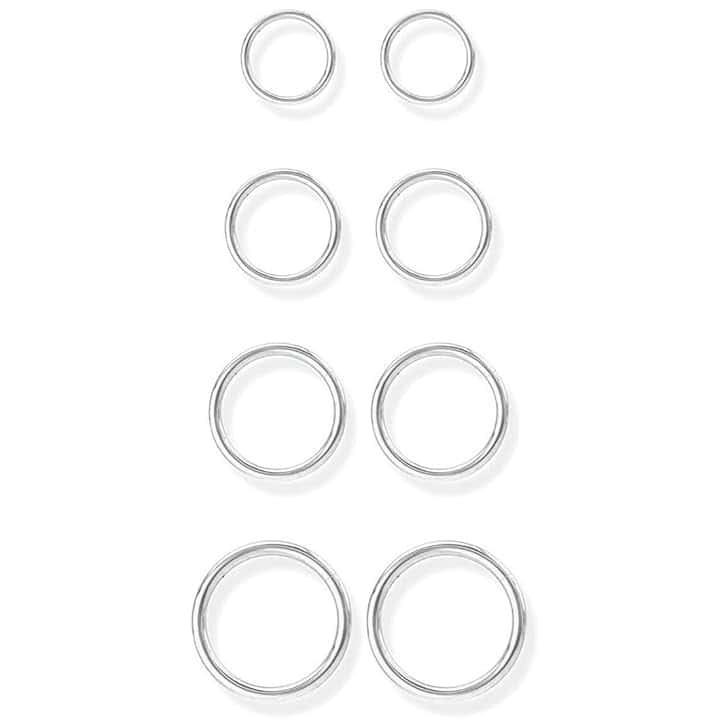 COYUN 8 Pezzo Titanio Ipoallergenico Piercing Naso Anello Argento Oro Piercing Septum Piercing Orecchio Cartilagine Piercing Trago Helix 6MM/8MM/10MM/12MM Nostril Piercing