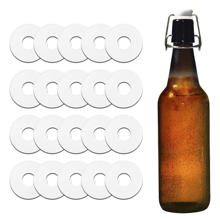 20 Pezzi Guarnizioni in Silicone Guarnizione Guarnizione Bottiglia Vetro Tappi Silicone Rondella in Gomma per cap Swing Top Bottiglia di Vetro Home Brew Beer Soda Bottle Seal