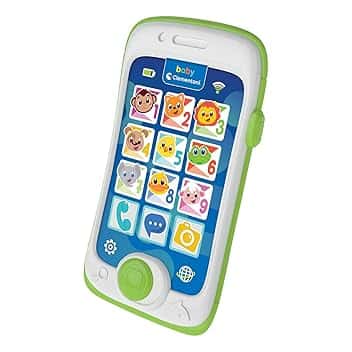 Clementoni Baby Smartphone Touch & Play, Telefono Bambini 12-36 Mesi, Centro attività con 3 modalità di Gioco e 12 Tasti per Scoprire Nomi degli Animali, Numeri e Parole, Lingua Italiana, 17934