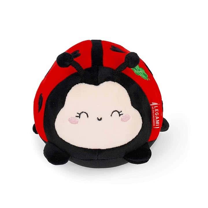 Legami - Peluche Plush Super Soft!, Tema Ladybug, Formato Mini, con Carta d'Identità personalizzabile, Sta in Piedi da Solo, 14x15x12 cm