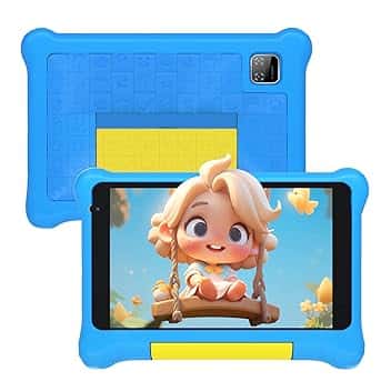 Tablet Bambini 7 Pollici Andriod 13 Tablet per Bambini Quad Core 5 GB RAM 32 GB ROM 128 GB Estensione Controllo Parentale Tablets Educativo con Custodia Antiurto (Blu)