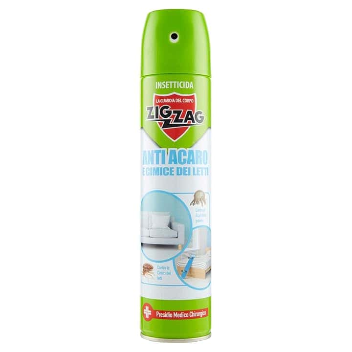 Zig Zag, Spray Anti Acaro, Acaricida per materassi, Acaricida per divani, Spray contro le Cimici dei Letti, Insetticida per uso domestico, Ideale contro le pulci, 300ml