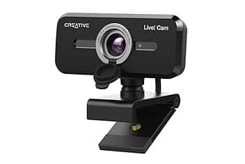 CREATIVE Live! Cam Sync 1080p V2 Full HD Webcam USB grandangolare con disattivazione automatica dell'audio e riduzione del rumore per videochiamate, doppio microfono integrato, per zoom, Skype