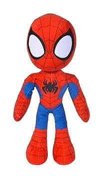 Simba - Disney Plush Marvel Spidey, 6315875810X12, +0 mesi, altezza 25 cm, in morbido tessuro, occhi che brillano al buio