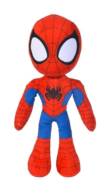 Simba - Disney Plush Marvel Spidey, 6315875810X12, +0 mesi, altezza 25 cm, in morbido tessuro, occhi che brillano al buio