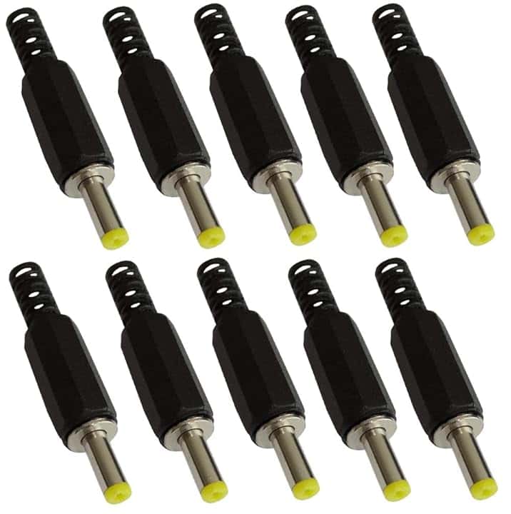 Aerzetix - 10x Connettori maschio jack adattatore presa di alimentazione - destra DC 4/1,7 mm - da saldare - C42288