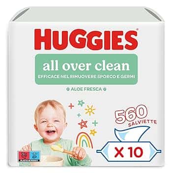 Huggies All Over Clean Salviette Umidificate per Bambini, 10 Pacchi da 56 Pezzi