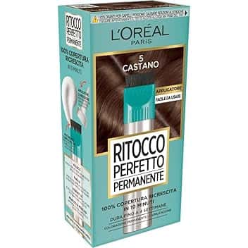 L'Oréal Paris Colorazione Ritocco Perfetto Permanente, Copre 100% della Ricrescita, In Soli 10 minuti, Fino a 4 Settimane, Colore: Castano