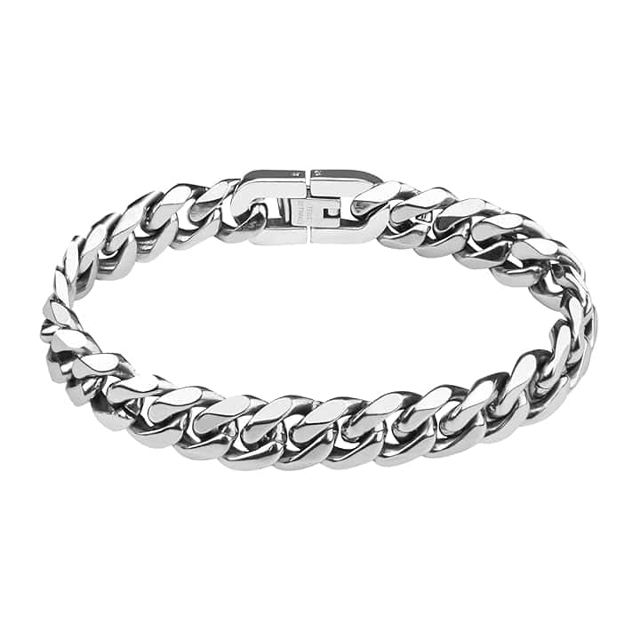 flintronic Bracciale Uomo, Bracciale in Acciaio Inox Uomo Donna, Bracciale Acciaio Inossidabile, Braccialetto Catena, Lunghezza 21/22 cm, Larghezza 6/9/10/12 mm